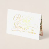 金実在箔ブライダルシャワーイングリッシュティーバラ 箔カード (正面)