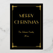 金実在箔メリークリスマスホリデーカード 箔招待状 (正面)