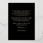 金実在箔メリークリスマスホリデーカード 箔招待状 (裏面)