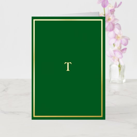 金実在箔モノグラムグリーン折り畳みカード 箔シーズンカード (蘭)