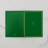 金実在箔モノグラムグリーン折り畳みカード 箔シーズンカード (外側レイダウン)