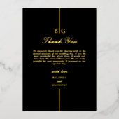 金実在箔モノグラム結婚ブラック 箔招待状 (正面)