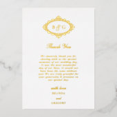 金実在箔リースホワ結婚イトのサンキューカード 箔招待状 (正面)
