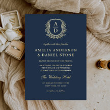 金実在箔リーピークレストモノグラム結婚ズ