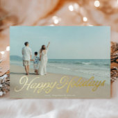 金実在箔レタリングオーバーレイハッピーホリデイズ 箔シーズンカード