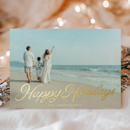 金実在箔レタリングオーバーレイハッピーホリデイズ 箔シーズンカード