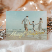 金実在箔レタリングオーバーレイメリークリスマス 箔シーズンカード