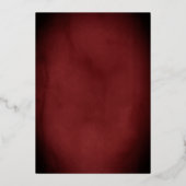 金実在箔レッドフローラレーススクリプ結婚ト 箔招待状 (裏面)