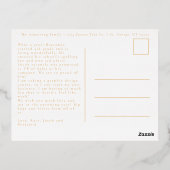 金実在箔写真モダン宗教的クリスマス 箔シーズンポストカード (裏面)