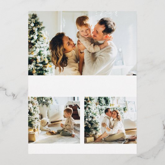 金実在箔写真モダン宗教的クリスマス 箔シーズンポストカード (正面)