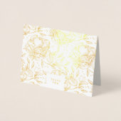 金実在箔手描き花サンキューカード 箔カード (正面)