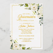 金実在箔金ゴールドフローラキンセアニェラ 箔招待状 (正面)