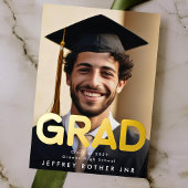 金実在箔GRADおもしろい写真モダン発表 箔招待状