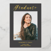 金実在金モダンタイポグラフィ写真研究科 箔招待状 (正面)