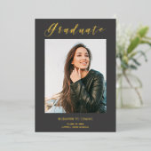 金実在金モダンタイポグラフィ写真研究科 箔招待状 (立ち正面)