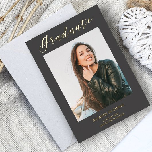 金実在金モダンタイポグラフィ写真研究科 箔招待状