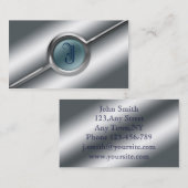 金属およびガラスの名刺のモノグラムのテンプレート 名刺 (正面/裏面)