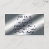 金属およびガラスの名刺のモノグラムのテンプレート 名刺 (裏面)