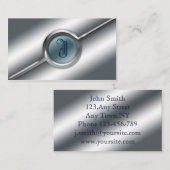 金属およびガラスの名刺のモノグラムのテンプレート 名刺 (正面/裏面)