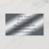 金属およびガラスの名刺のモノグラムのテンプレート 名刺 (裏面)