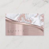 金属およびグリッター大理石波バラ金ゴールドID808 名刺 (正面)