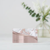 金属およびグリッター大理石波バラ金ゴールドID808 名刺 (スタンド正面)