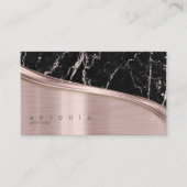 金属およびグリッター大理石波Blkバラ金ゴールドID808 名刺 (正面)