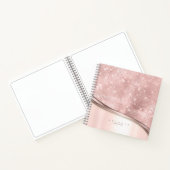 金属およびグリッター波バラ金ゴールドID807 ノートブック (内部)