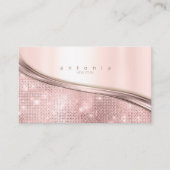 金属およびグリッター波バラ金ゴールドID807 名刺 (正面)