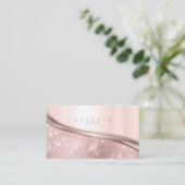 金属およびグリッター波バラ金ゴールドID807 名刺 (スタンド正面)