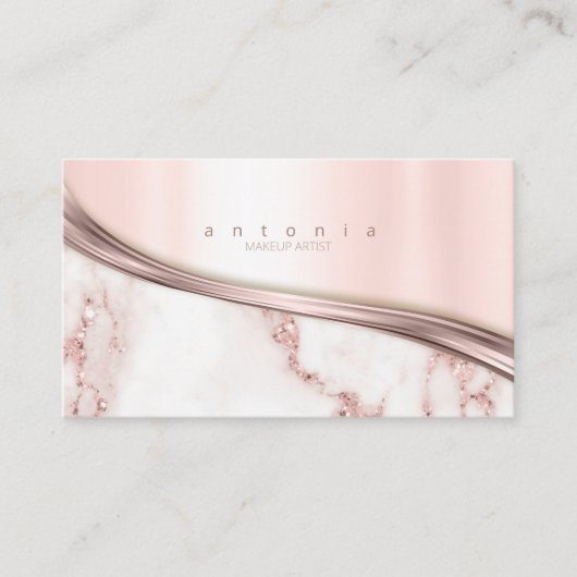 金属および大理石波バラ金ゴールドID811 名刺 (正面)