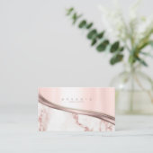 金属および大理石波バラ金ゴールドID811 名刺 (スタンド正面)