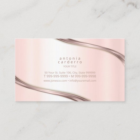 金属および大理石波バラ金ゴールドID811 名刺 (裏面)