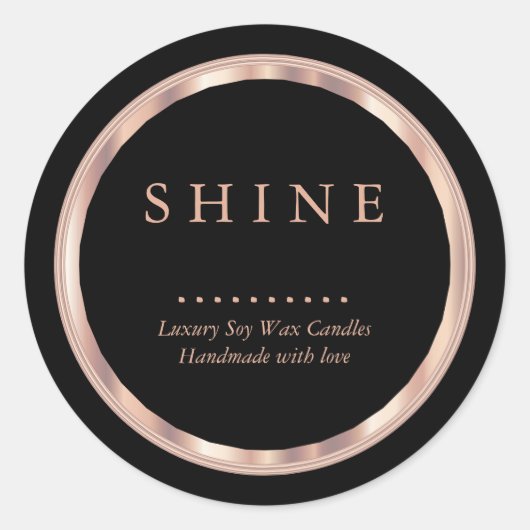 金属かわいらしバラ金ゴールドと黒ラベル ラウンドシール (正面)