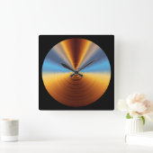 金属きらめく スクエア壁時計 (ホーム)