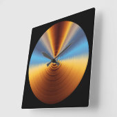 金属きらめく スクエア壁時計 (傾斜)