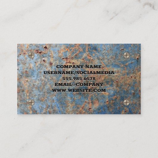 金属さび付き背景 | 産業用ネジ 名刺 (裏面)