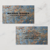 金属さび付き背景 | 産業用ネジ 名刺 (正面/裏面)