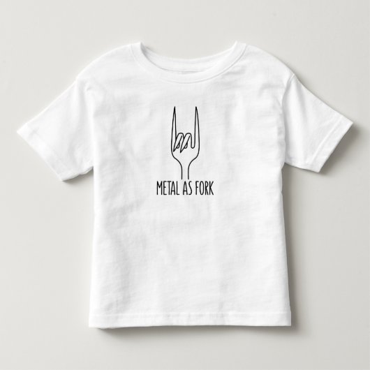 金属としてフォーク黒いライン悪魔の角 トドラーTシャツ (正面)
