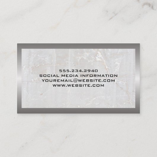金属と大理石 名刺 (裏面)