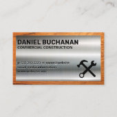 金属と木材のトリム |ハンマーとレンチ 名刺 (正面)