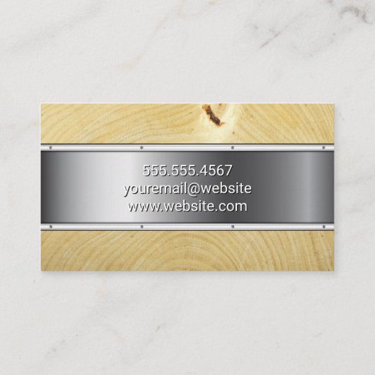 金属と木材 名刺 (裏面)