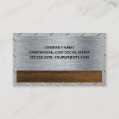 金属と木材 | 大工のロゴ 名刺 (裏面)