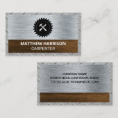 金属と木材 | 大工のロゴ 名刺 (正面/裏面)