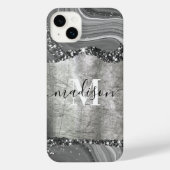 金属と銀の大理石 iPhoneケース (裏面)