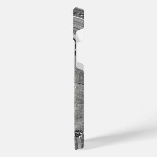 金属と銀の大理石 iPhoneケース (左側面)