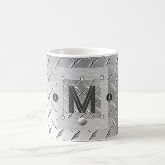 金属と鋼のイニシャルマグ コーヒーマグカップ (中央)
