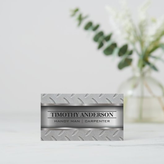 金属と鋼のパターン 名刺 (スタンド正面)