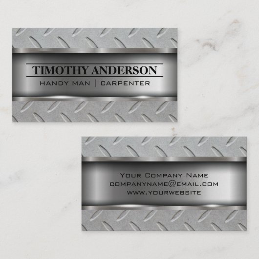 金属と鋼のパターン 名刺 (正面/裏面)