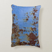 金属と青絵を描のテクスチャ アクセントクッション (裏面(縦))